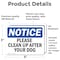 Signmission Please Clean Up After Your Dog, 5 in W x Rectangle, Vinyl Decal OS-2PACK-NS-D-35-L-17347 - alternate 3